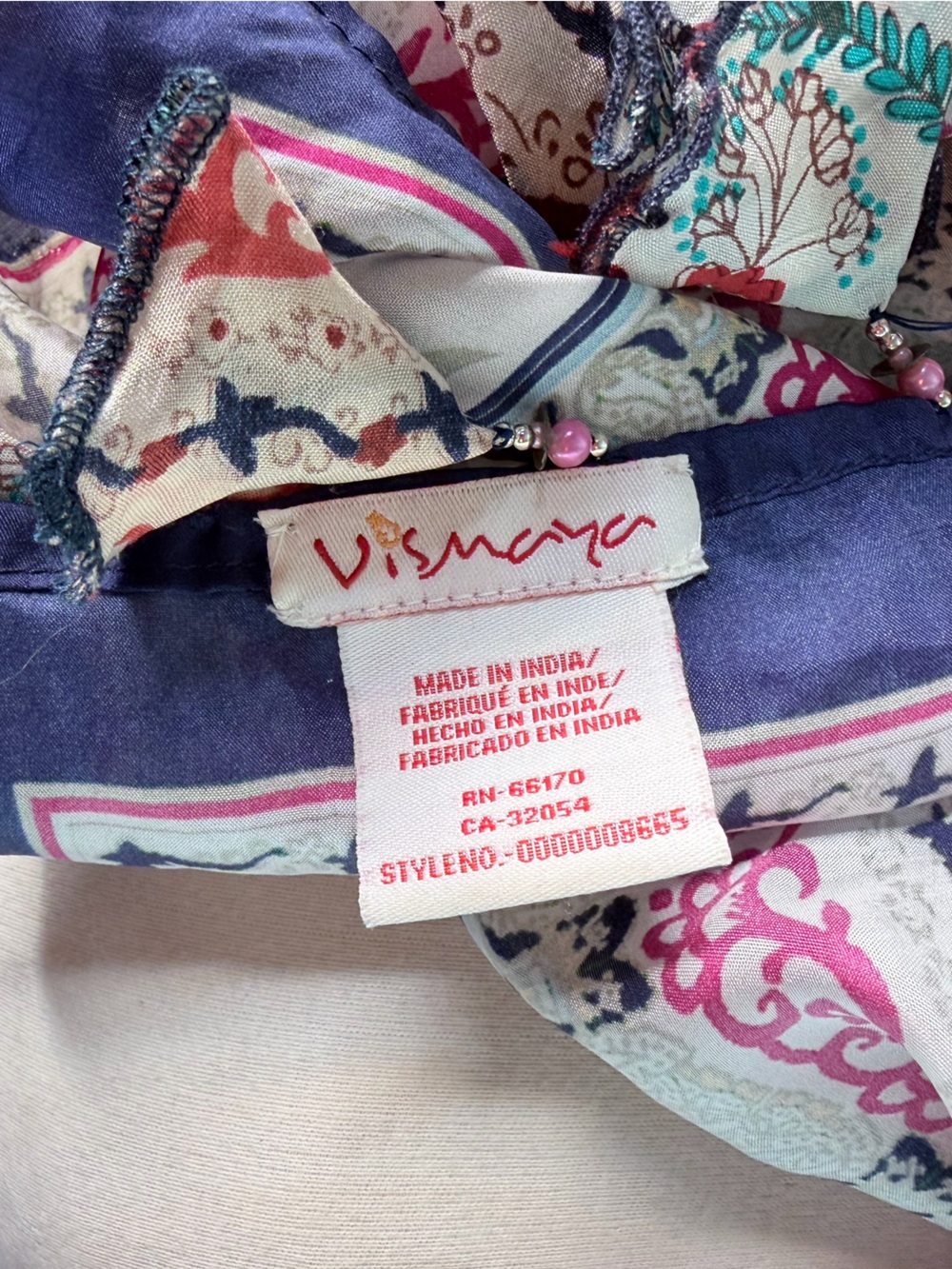 ANTHROPOLOGIE | Serenella Silk Boho Tassel Triangle Scarf | Good Condition - Picture 3 of 3